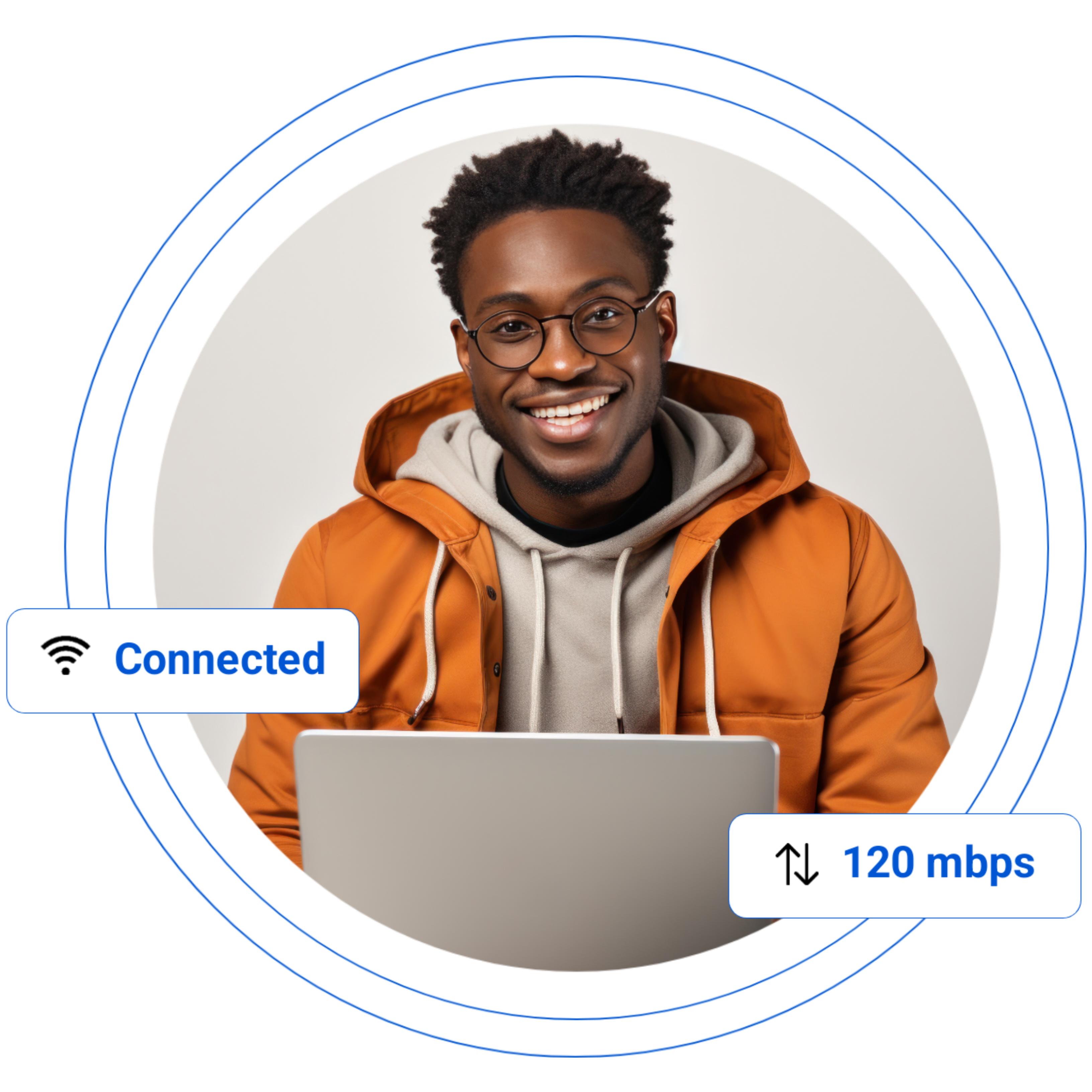 working with a laptop